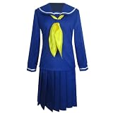 Xiao Wu Women's School Uniform Cosplay Costume Blue Outfit Dress (Female M)