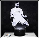 Lampephoto.fr - Lampe 3D Karim Benzema Joueur de Foot, Sport, Id�e Cadeau Fan de Foot, Veilleuse Tactile Led Illusion, Effet Hologramme 3D, Cadeau No�l Anniversaire Gar�on Fille TOP