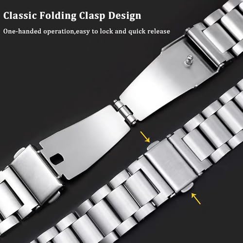 synsing Titanium Quick Release Watch Band 16mm 18mm 20mm 22mm Premium Metal Watch Strap Compatible for Samsung Galaxy Watch 7/6/5/4/3, Garmin Vivoactive 4S/Vivomove 3S/Active S/Venu 2S for Men Women by synsing - Used condition - Image 4