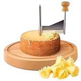 Cheese Curler Wheel - Stainless Steel Cheese Shaver & Girolle Made for TΓͺte de Moine to Create Beautiful Rose-Shaped Cuts Revealing Its Rich Flavor - Girolle Shaver with Sharp Blade, Wood Base