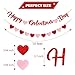 Red Glittery Happy Galentines Day Banner and Red Pink Glittery Heart Garland Banner Romantic Decorations No DIY Valentines Day Bunting Photo Props Girls Party Favors Ladies Galentines Theme Decor