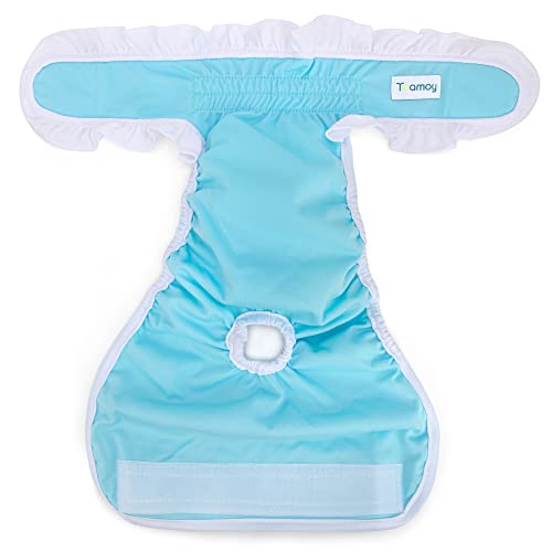 Teamoy 4 Pcs Washable Female Dog Diapers With White Edge, Incontinence Diaper For Female Dogs, Pink + Yellow + Blue + Green, L2 #TOP2