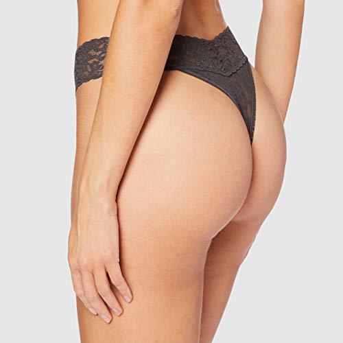 Hanky Panky, Signature Lace Original Rise Thong, One Size (4-14), Granite #TOP2