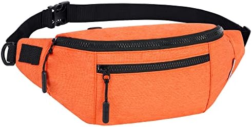 Bum Bag Mens Womens Fanny Pack Ladies Waist Bag with Multi-Pockets Bumbags Belt Bag Large Capacity for Dog Walking Hiking Running Travel Fashion, Black