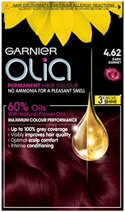 Garnier Olia Permanent Hair Dye, Up to 100% Grey Hair Coverage, No Ammonia, 60% Oils, 4.0 Dark Brown
