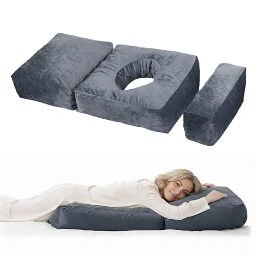 Pregnancy Pillows for Sleeping 45.3 Inch Pregnancy Massage Pillow Full Body Pillow with Removable Cover & Leg Pillow Support for Back Legs Belly HIPS for Pregnant Women