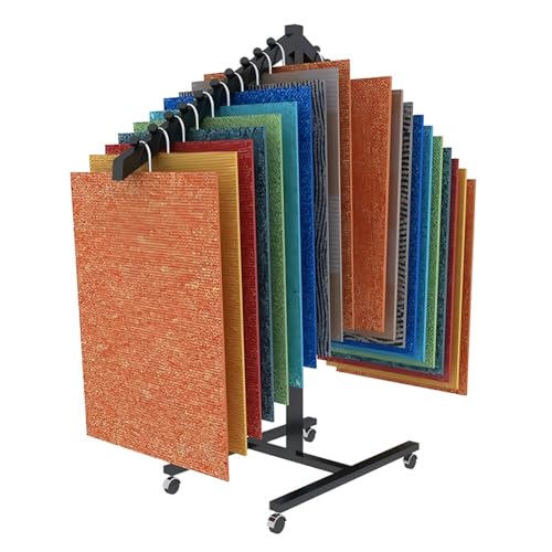 Estante de telas para organizar muestrarios de cortinas y alfombras