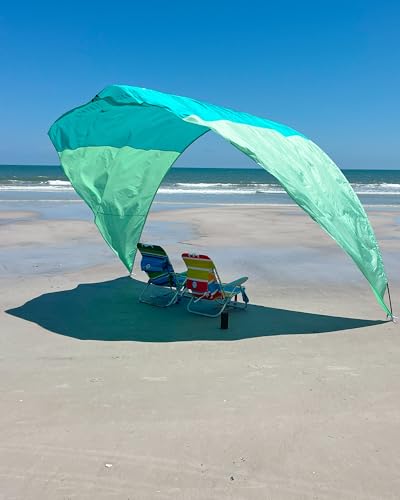 SunSail Shades Pop Up Canopy Tent for Beach - 120+ Sq Ft of Beach Wind Shade - (Sea Glass Green)