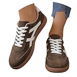Generisch Damen Sneaker Lässige mit niedrigem Schaft modische Sportschuhe Bequeme leichte Slip-On-Tennisschuhe (Brown 41)