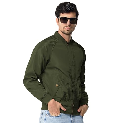 Image of TRATENBY Men Bomber Jacket Lightweight Flight Windbreaker Jacket Spring Fall Mens Jackets
