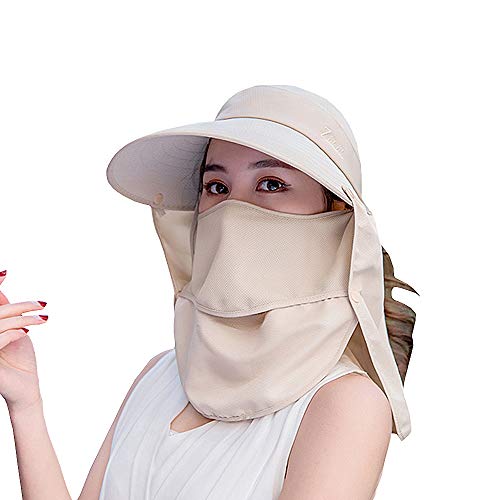 Outdoor UPF 50+ UV Sun Protection Waterproof Breathable Face Neck Flap Cover Folding Sun Hat for Men/Women (US Alpha Medium Khaki)