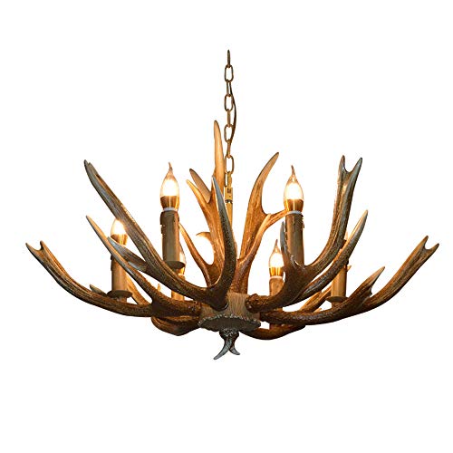 Lustre bois de cerf rétro pour salon et salle à manger style industriel