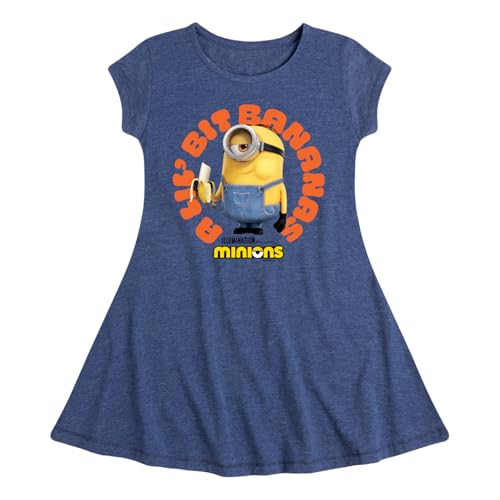 Despicable Me Minions - A Lil Bit Bananas - Toddler & Youth Girls Fit & Flare Dress
