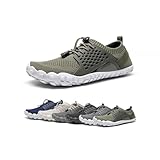 NORTIV 8 Mens Lightweight Barefoot Aqua Water Shoes for Outdoor Sports, Swim, Fishing, Hiking, Diving, Surf Walking, Army/Green - 11 (TREKMAN-2)