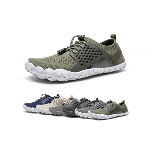 Image of NORTIV 8 Mens Lightweight Barefoot Aqua Water Shoes for Outdoor Sports, Swim, Fishing, Hiking, Diving, Surf Walking, Army/Green - 10.5 (TREKMAN-2)