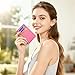 Tipmile Credit Card Holder for Women Slim Minimalist Front Pocket RFID Blocking Wallet Small Compact Card Case with ID Window, Vibrant Pink