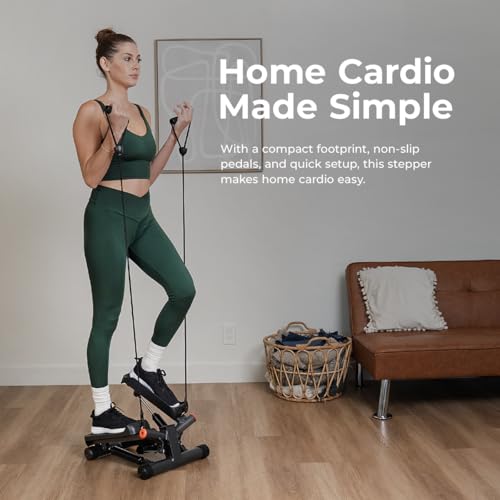 Sunny Health & Fitness Smart Twist Stepper with Resistance Bands, Bluetooth App Connectivity, Adjustable Step Height, 300 LB Capacity, Compact Mini Stair Step Machine by Sunny Health & Fitness - Image 8
