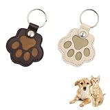 CHENLONB ペット 遺毛入れ 2個セット レザーキーホルダー お守り かわいい 肉球のカタチ 猫 犬 小動物 持ち歩き メモリアルグッズ