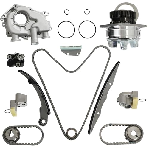VQ40DE Engine Timing Chain Kit & Water Pump Oil Pump Fit For Nissan Frontier Pathfinder Xterra 3954CC V6 DOHC 24 Valve 4.0L 2005-2010,13085-EA210 13070-EA200 13070-ZK01B