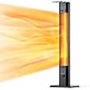 Outdoor patio heater 42in infrared heater with remote 9 heat levels 9h timers safety lock tip over overheat protection ip65 waterproof electric heater for indoor outdoor garage usedark black  urban country home decor