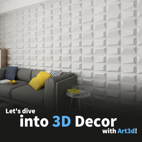 Image of Art3d Decorative 3D Wall Panel, 32 Sq.FT PVC Interior Wall Decor for Living Room, Bedroom, Lobby, Office, Shopping Mall, White