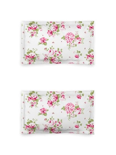 Image of DDECOR Live Beautiful 100% Compact Combed Cotton Floral King Flat Bedsheet with 2 Pillow Covers | Rotary Print 145TC | Perfect for Everyday Bedroom Use | Cresta Collection | 2.24 x 2.54 M|Pink Yarrow