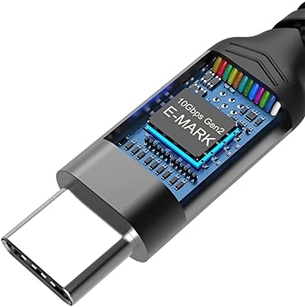 SUMPK USB C to USB C Cable 1.5ft, Short C Cable 10GBbps High Speed Data USB 3.1 Gen 2, 100W 5A Quick Charge E-Marker Chip Wire, 4K@60Hz Video Output with Samsung Galaxy T5 SSD