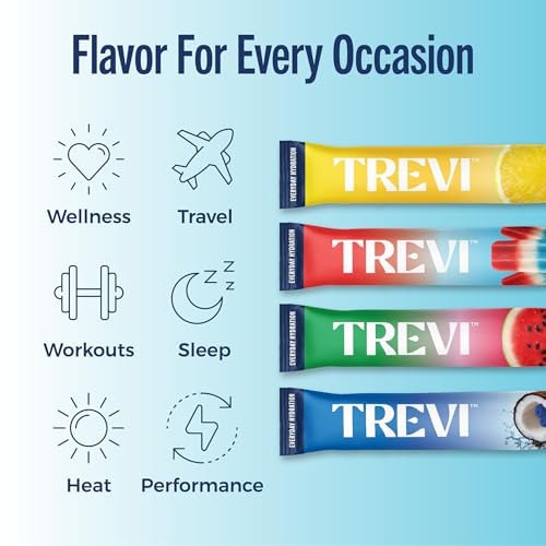 Image of TREVI Electrolytes Powder Packets, Sugar Free Hydration, Poolside 20 Pack | Essential Daily Drink Mix, 0 Sugar, Magnesium, Potassium, Vitamin C, Calcium, B6 & B12 Vitamins