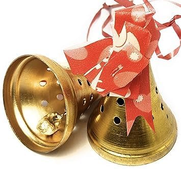 Christmas Bells Christmas Tree Pendant Decorations Creative Gold Bells New Year Gift Christmas New Pendant, Pack of 5 pcs