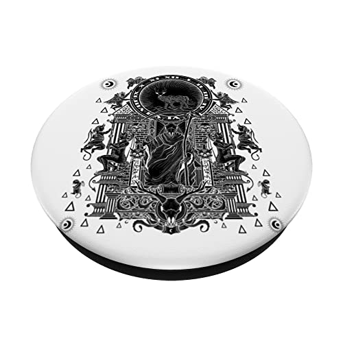 Esoteric Death Tarot Card Art Design Illustration PopSockets Swappable PopGrip, Black - Image 2