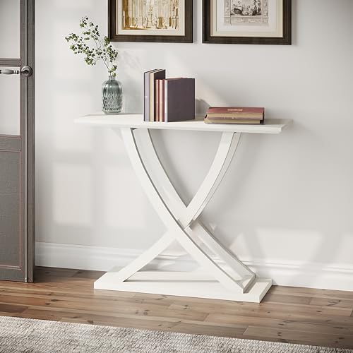 ChooChoo Console Table, Farmhouse Entryway Table for Hallway, 39 inch Wood Sofa Foyer Table with Storage for Entrance, Living Room, White by ChooChoo - Used condition - Image 2