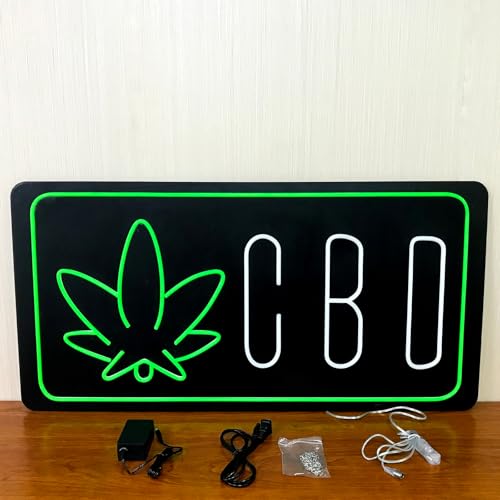 35"x18" Extra Large LED CBD Sign for Business, Super Bright Unique Design with Sturdy Chain, High Visibility for Stores Retail Shop Window by Yealusen - Used condition - Image 6