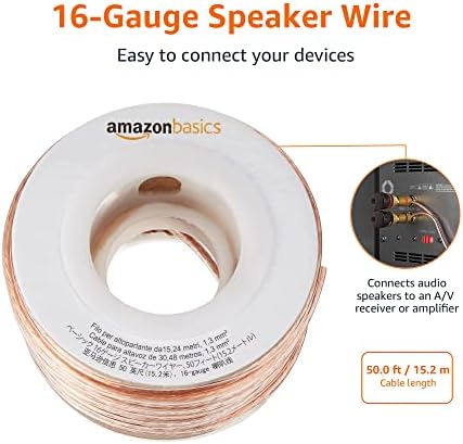 AmazonBasics 16-Gauge Speaker Wire - 50 Feet