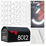 3 Inch Reflective Mailbox Numbers for Outside, 5 Sets House Number Stickers with Easy-Peel Tabs, Strong Self-Adhesive Vinyl Numbers, Includes Squeegee & Masking Tape