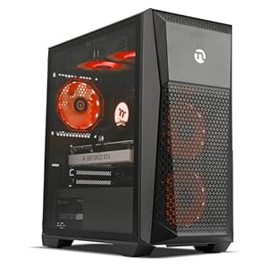 Supreme Master Gaming PC Desktop,AMD Ryzen 7 5700X 8 core 3.8GHz(up to 4.6GHz),GeForce RTX 4060 8GB,32GB DDR4 RAM 3200MHz,1TB NVME SSD,650W PSU,11AC Wi-Fi, Windows 11 Home 64-bit,Black