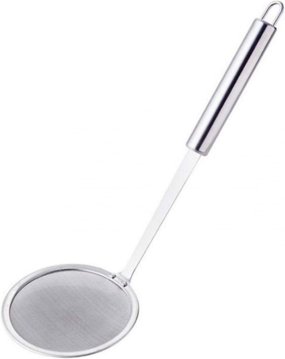 Skimmer Spoon Colander, Stainless Steel Skimmer with Long Handle, Essential Kitchen Tool for Hot Pot, Strains Oil and Removes Scum