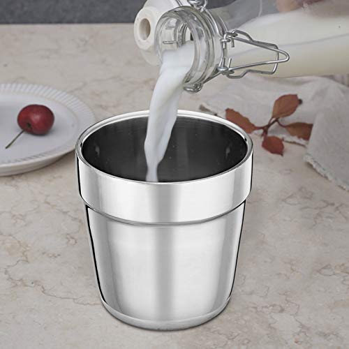 Teamfar Coffee Cup Espresso Cup Mug Set Of 4, Double Wall Stainless Steel Tea Cups, Reusable & Stackable, Mirror Finish & Dishwasher Safe - 6 Ounce #TOP5