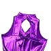 Women Trapeze Artist Fancy Dress Circus Costume, Woman Holographic Metallic Jumpsuit One-piece Bodysuit Mock Neck Leotard Dress Gymnastic Talent Show Ballet Dancewear Stage Performace Purple XS