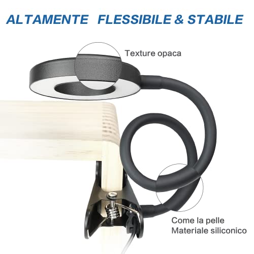 Shuwosmart Lampada da Lettura con Pinza,48 LED 3