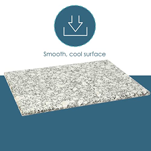 12"X16" Natural Granite Chopping Board (White), By Home Basics | Cutting Boards For Kitchen | Kitchen Serving Boards With Non-Skid Feet | For Veggies, Meats, And Dough Preparation #TOP2