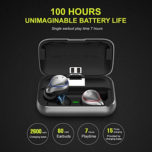 mifo 2022 Upgraded Version True Wireless Earbuds 05 Plus Gen 2, Bluetooth 5.0 Wireless Sport Headphones with 2600mAh Charging Case, Deep Bass Wireless Earphones Bulit-in Mic Headset