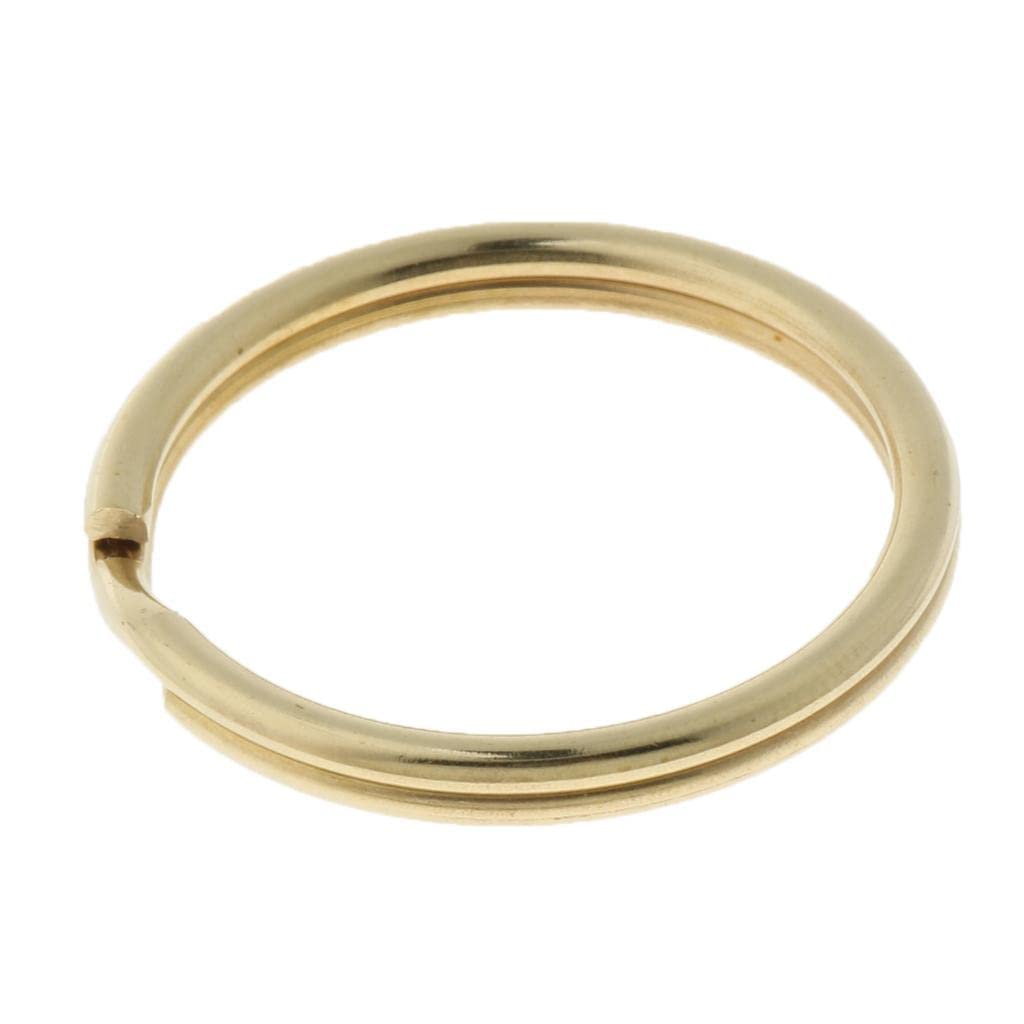MagiDeal 10 Messing Schlüsselanhänger – Runde Schlüsselringe In Gold, 20mm Durchmesser