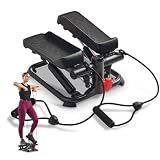 Sunny Health & Fitness Mini Stepper Smart con Fasce e Altezza Regolabile