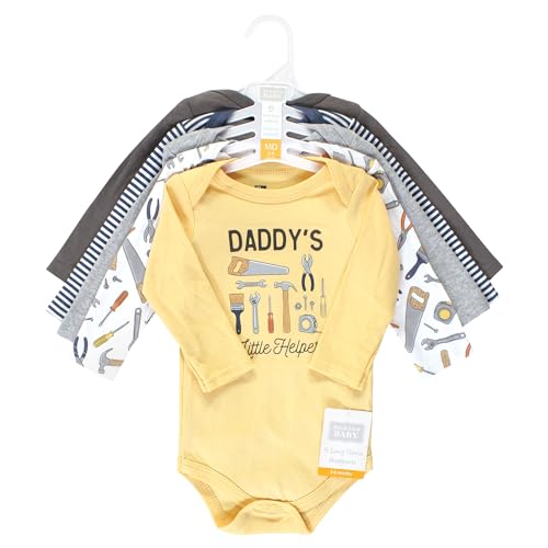 Image of Hudson Baby baby-boys Cotton Long-sleeve Bodysuits 5-pack