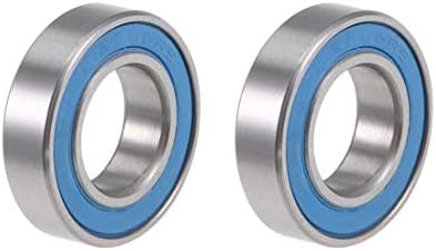 sourcing map 6902-2RS Deep Groove Ball Bearings 15mm x 28mm x 7mm Double Sealed Chrome Steel Blue Cover P6(ABEC3) 2pcs