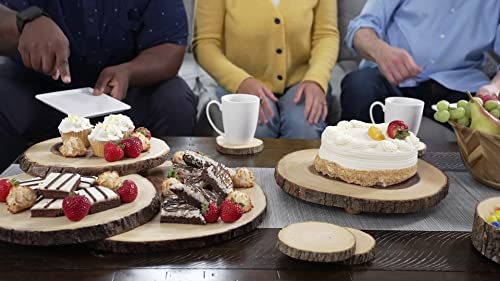 Lipper International Acacia Wood Slab Serving Board With Bark For Cheese, Crackers, And Hors D'oeuvres, Set Of 3, Assorted Sizes #TOP6