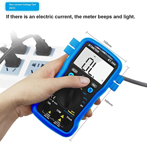 Btmeter Bt-39K Multimeter With Case, 4000 Count Volt Ohm Amp Meter Autoranging Dmm For Ac/Dc Current, Voltage, Resistance Frequency Tester, With Ncv, Audible Continuity, Diode, Auto Backlight Meter #TOP4