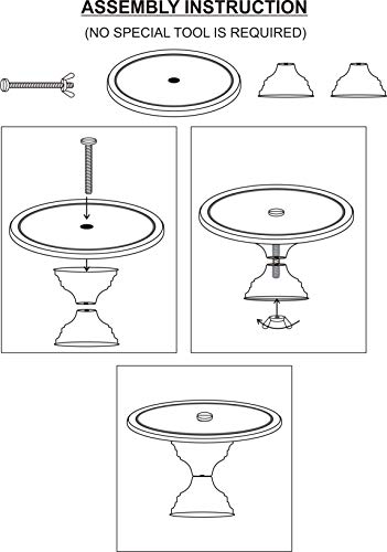 Image of Non Revolving Cake Stand Pedestal 11 inch Diameter (Top), Strong Metal (Sky Blue)