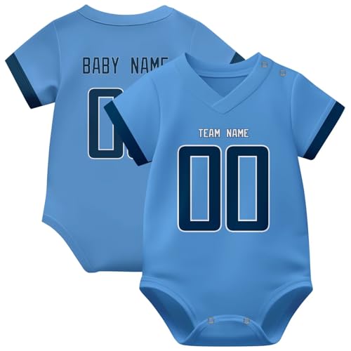 Image of KREDE Baby Clothes Unisex Bodysuit Jersey Style Custom Name Number for Baby Boys