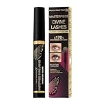 Max Factor Masterpiece Divine Lashes Mascara volumizzante, Rich Black, Texture con pigmenti naturali, Volume senza grumi, Effetto ciglia a ventaglio, Volume che dura tutto il giorno, 8 ml